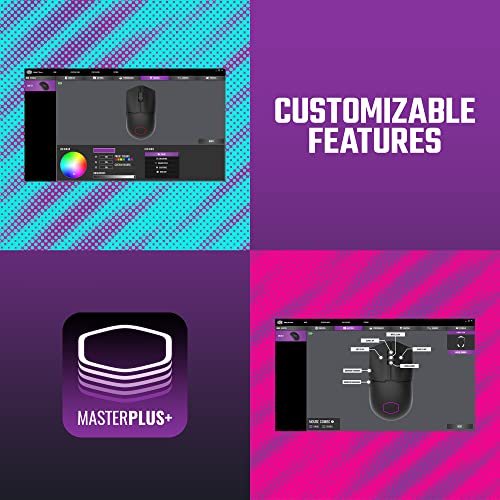 Cooler Master MM712 Wireless Gaming Mouse White with Adjustable 19,000 DPI, 2.4GHz and Bluetooth, Ultraweave Cable, PTFE Feet, RGB Lighting and MasterPlus+ Software - style: MM712 Wireless White