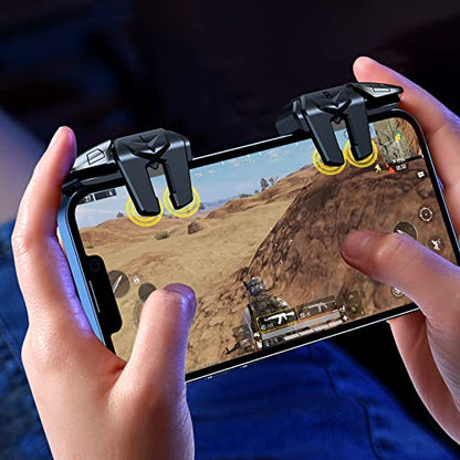 Newseego for 2022 New Model Mobile Game Controller Trigger, Mobile Game Accessories 6 Finger Trigger Sensitive Target Buttons Smartphone Game Controller Gamepad for PUBG/Survival Rules - color: Clear