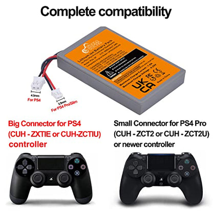 Pickle Power 2 Pack 2000mAh PS4 Controller Battery Replacement for Sony PS4/PS4 Pro/PS4 Slim PlayStation 4 Dualshock 4 Controller CUH-ZCT1E CUH-ZCT1H CUH-ZCT1U CUH-ZCT2 CUH-ZCT2U