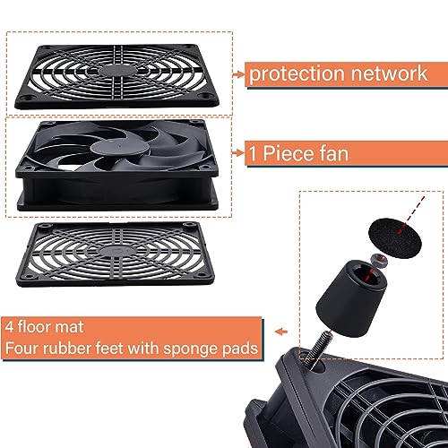 Quiet 120mm Router Fan Cooler with L/M/H 3-Degree Speed Controller, DC 5V USB Powered Cooling Case Fan for Router Modem Receiver DVR PlayStation TV Box - size: 1Pcs 120mm