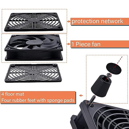 Quiet 120mm Router Fan Cooler with L/M/H 3-Degree Speed Controller, DC 5V USB Powered Cooling Case Fan for Router Modem Receiver DVR PlayStation TV Box - size: 1Pcs 120mm