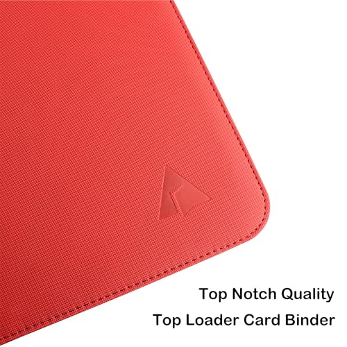 Top loader Binder, Holds 504 Top loaders, 9-Pocket Top Loader Binders with Sleeves for TCG & Sports Cards in 3'' x 4'' Top loaders -Red - color: Red