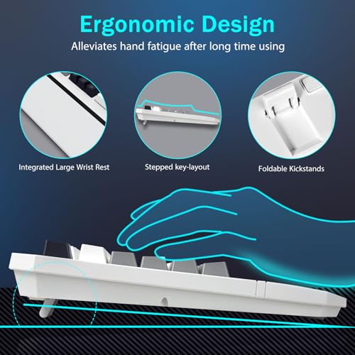 Redragon Mechanical Gaming Keyboard Wired, Light Up Backlit, Linear Switches, 104 Keys Anti-Ghosting, Big Wrist Rest, Metal Frame, Durable Keycaps for Computer PC Mac Xbox Gamers