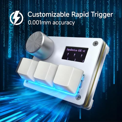 O3C Rapid Trigger Keyboard With Hall Magnetic Switch For OSU Geometry Dash | Rhythm Games,with Knob and Screen,Copy Paste,Shotcut,Macro Hotswap Mini Keypad Magnetic Linear Switches - color: White, size: Gateron KS-20 White Switch