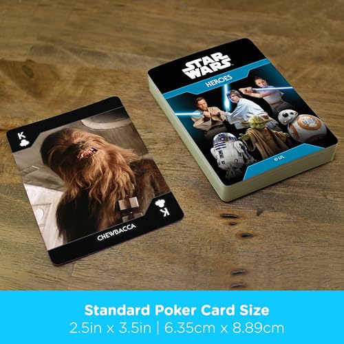 Aquarius Star Wars Playing Cards - Light Side Heroes Themed Deck of Cards for Your Favorite Card Games - Officially Licensed Star Wars Merchandise and Collectibles - Poker Size with Linen Finish - style: Light Side Heroes
