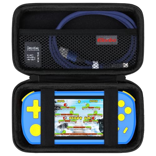 Elonbo Carrying Case for TEBIYOU/ WELLST·G/ TaddToy/ Beijue/ FAMILY POCKET/ CCTU/ X-JOYKIDS/ GREENCREEK/ Beico/ KAVOYI/ GuaiyeyeAP Handheld Game Console, Portable Electronic Gaming Player Bag, Black - color: Black