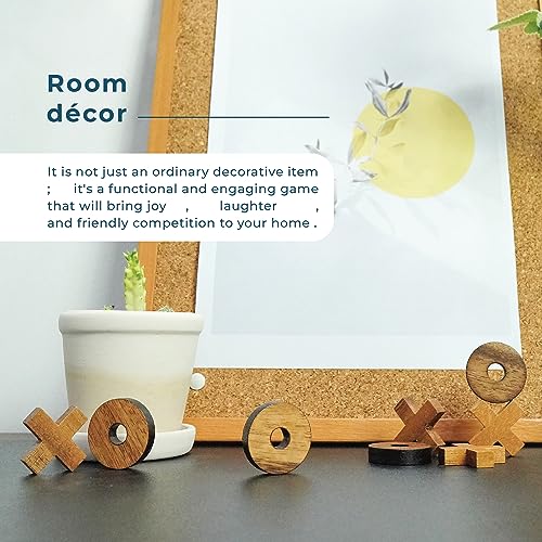 BSIRI Tic Tac Toe Wooden Board Games (Only X-O Pieces)- Unique Gifts, Fun Gifts for Adults and Use as Living Room Rustic Table Decor Ideal for Coffee Table Decor - style: Only X-O Pieces