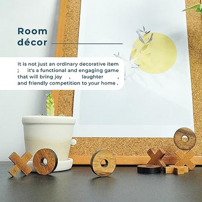 BSIRI Tic Tac Toe Wooden Board Games (Only X-O Pieces)- Unique Gifts, Fun Gifts for Adults and Use as Living Room Rustic Table Decor Ideal for Coffee Table Decor - style: Only X-O Pieces