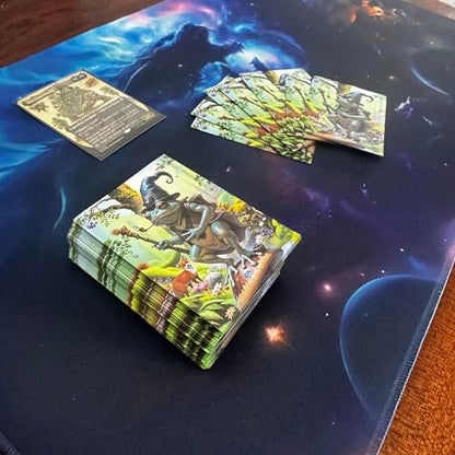 Foxtrot Designs TCG Art Card Sleeves. Frog Wizard Design - 100 Count Card Protectors with Matte Textured Back - Compatible with Magic The Gathering and Other TCGs & LCGs (Elder Croaks) - color: Elder Croaks