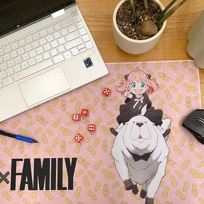 KESS: Spy x Family: Playmat - Anya & Bond - 23.75 x 13.5 Neoprene, Non-Slip, Tabletop Accessory, Protection, Card-Board-Dice-RPG Games, Mouse Pad - style: Anya & Bond
