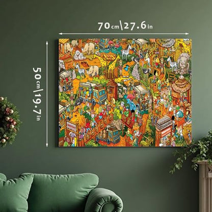 Jigsaw Puzzles for Adults, 1000 Pieces Animal Paradise Puzzle, Cartoon Painting Challenging Puzzles for Family Activity Game Nights Gifts Fidget Stress Relief - color: Animal Paradise