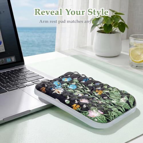 Ospelelf Desk Elbow Rest Pad, Gel Arm Rest for Keyboard and Mouse, Bushes | Ergonomic Wrist Support for Computer Typing Pain Relief, Cool-touch, Heat Resistant, Office Home Driving Gaming Use - style: Bushes