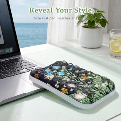 Ospelelf Desk Elbow Rest Pad, Gel Arm Rest for Keyboard and Mouse, Bushes | Ergonomic Wrist Support for Computer Typing Pain Relief, Cool-touch, Heat Resistant, Office Home Driving Gaming Use - style: Bushes