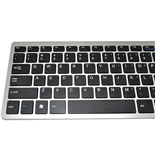 iKKEGOL Mini USB Slim Wired 78 Key Small Super Thin Compact Keyboard for Desktop Laptop PC Win 7 Mac (Black with Silver) - color: Silver + Black