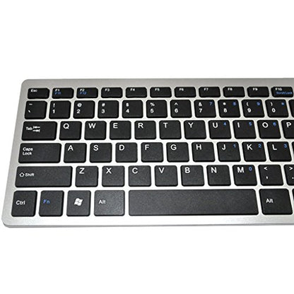 iKKEGOL Mini USB Slim Wired 78 Key Small Super Thin Compact Keyboard for Desktop Laptop PC Win 7 Mac (Black with Silver) - color: Silver + Black