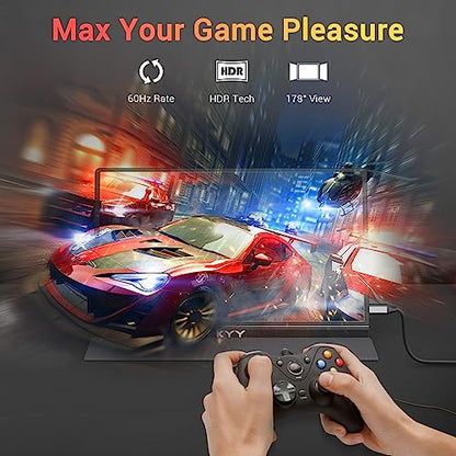 KYY Portable Monitor 15.6'' FHD 1080P USB C HDMI Gaming Monitor Ultra-Slim IPS Display w/Smart Cover & Speakers, Plug&Play, External Monitor for Laptop PC Phone Mac Xbox PS4 - size: 15.6" Single