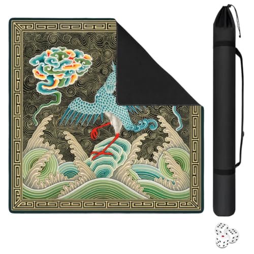 Albert Racine Famous Painting Mahjong Mat for Table, 31.5*31.5in Anti Slip American Mahjong Table Cloth, Noise Reduction, Neoprene Mah jongg Mat with Carrying Bag & 3 Dices for Board Tile Games Mats - color: Floral08