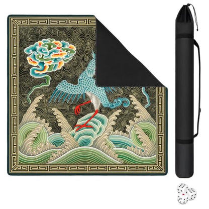 Albert Racine Famous Painting Mahjong Mat for Table, 31.5*31.5in Anti Slip American Mahjong Table Cloth, Noise Reduction, Neoprene Mah jongg Mat with Carrying Bag & 3 Dices for Board Tile Games Mats - color: Floral08