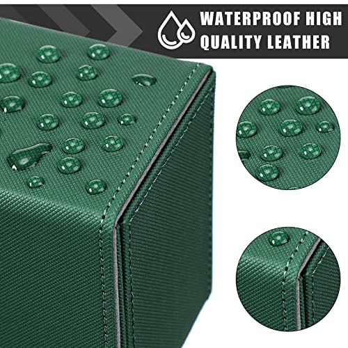 Yookeer 4 Pieces Leather Deck Card Boxes Cards Deck Game Box for Collectible Playing Card Box Compatible with MTG Commander(Black, White, Red, Green,Vertical) - color: Black, White, Red, Green, style: Vertical