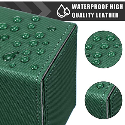 Yookeer 4 Pieces Leather Deck Card Boxes Cards Deck Game Box for Collectible Playing Card Box Compatible with MTG Commander(Black, White, Red, Green,Vertical) - color: Black, White, Red, Green, style: Vertical