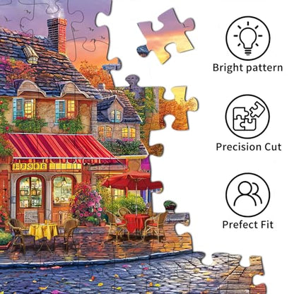 Puzzles for Adults 1000 Pieces,The Streets of Autumn Jigsaw Puzzle with 1:1 HD Poster, Perfect Interlocking No Dust, Stress Relief Ideal Gift for Family Games - color: The Streets of Autumn