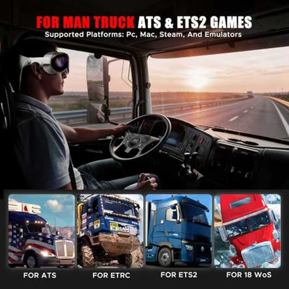 Staidkare USB American Truck Simulator Shifter 18 Speed Gear Shift Knob for PC ATS ETS2 | Compatible with Logitech G27 G29 G920 Thrustmaster TH8A Fanatec Sim Racing Wheels