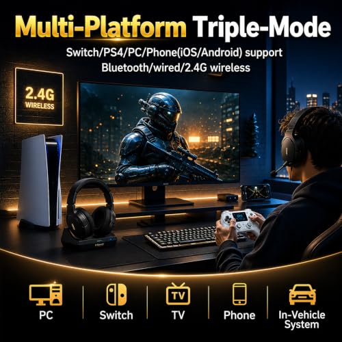 Morostron Wireless Controller for PC and Steam Games, Switch/Switch 2/iOS/Android Compatible, Interactive Screen, Hall Sticks, RGB, 1200mAh, White - color: White