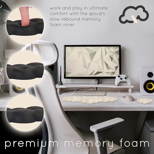 Cloud Keyboard Wrist Rest – Create-ables Qloud Cloud Wrist Rest for Computer Keyboard and Mouse, Ergonomic Memory Foam Wrist Pad with Non-Slip Base, Includes Cloud Mouse Pad – Beige - color: 04 Nude Beige