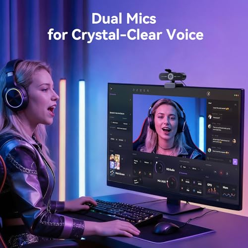 EMEET C60E 4K Webcam with Tripod, Streaming Camera with PDAF Autofocus | Dual Microphones, Auto Light Correction, 73° FOV, Plug & Play USB Webcam for Live Streaming, Gaming & Real-Time Interaction - style: Single-Camera w/ Tripod