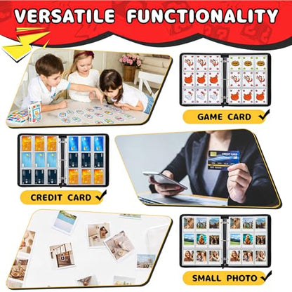 Card Binder 9 Pocket, 900 Pockets Extra Large Trading Card Binder with Zipper, PU Leather Waterproof Card Album Holder, 3-Ring Collectible Card Book for TCG, MTG, Game Cards，Red & White