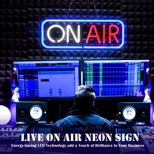 ON AIR Neon Sign Lights - Live Recording Studio LED Light Streaming Broadcast Sign USB Powered - Bar Pub Club Wall Decor Christmas Party Lights - style: ON AIR