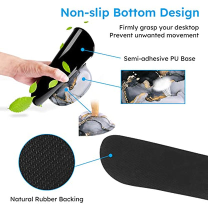 iCasso Desk Mat, Gaming Mouse Pad Wrist Support Set,4in1 XXL Large Mousepad + Keyboard Wrist Rest+Mouse Wrist Rest+Coaster Set with Ergonomic Design for Home Office Table Computer-Grey Ink Marble - color: Grey Ink Marble