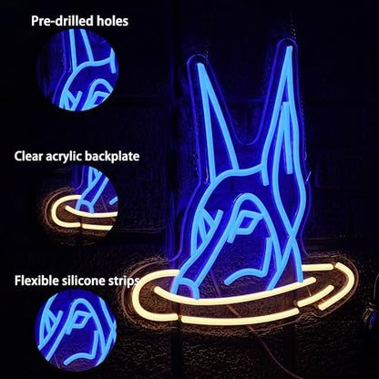 Doberman Dog Neon Sign for Wall Decor Usb Powered Doberman Swimming Led Light Sign Cool Neon Dog Light for Cafe Pet Shop Bar Birthday Party - style: Doberman Dog