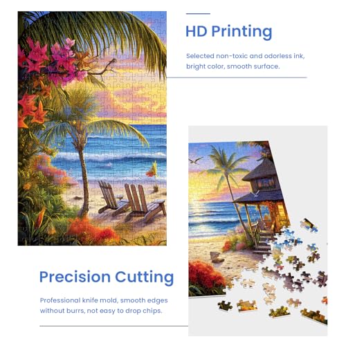 2 Pack Puzzles for Adults 1000 Pieces-Hawaii Beach & Moraine Lake Difficult Jigsaw Puzzles for Adults,Hard Jigsaw Puzzle Decorations DIY Leisure Game Toy Suitable Family Friends(27.5x20 inches) - style: Hawaii Beach & Moraine Lake