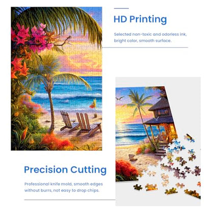 2 Pack Puzzles for Adults 1000 Pieces-Hawaii Beach & Moraine Lake Difficult Jigsaw Puzzles for Adults,Hard Jigsaw Puzzle Decorations DIY Leisure Game Toy Suitable Family Friends(27.5x20 inches) - style: Hawaii Beach & Moraine Lake