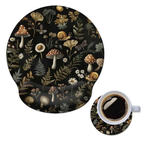 Ergonomic Mouse Pad with Memory Foam Wrist Rest Support Design,Relieve Wrist Pain Mousepad,Non-Slip Base for Laptop,Computer,Office Desk Accessories,Carpal Tunnel,Mushroom - color: Mushroom