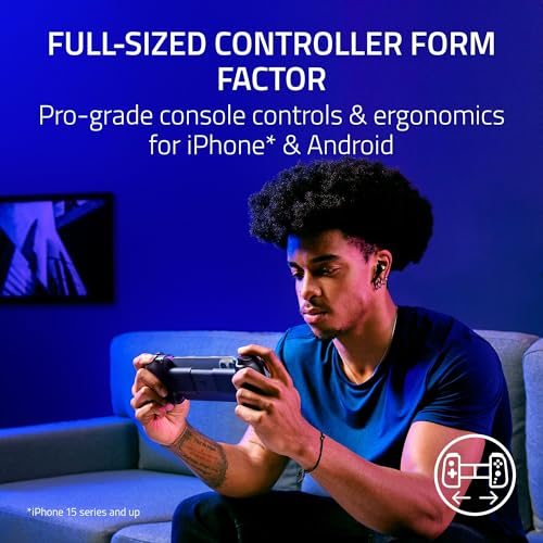 Razer Kishi V3 Gaming Controller for iPhone 15, 16, 17 Series & Android: TMR Thumbsticks - Dual Back Buttons - Fits Most Phone Cases - PC Remote Play - USB-C Gamepad Connection - Phantom White - color: Phantom White