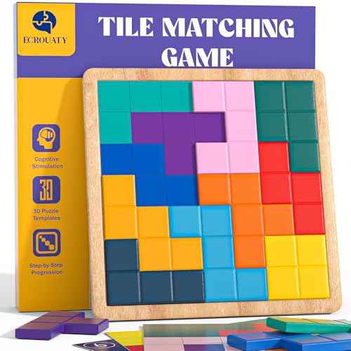 Dementia Activities for Seniors, Memory Games for Seniors with Alzheimers, Wooden Tiles Matching Puzzle Game, Dementia Products for Elderly Adults, Brain Exercise Gift for Parents or Nursing Home