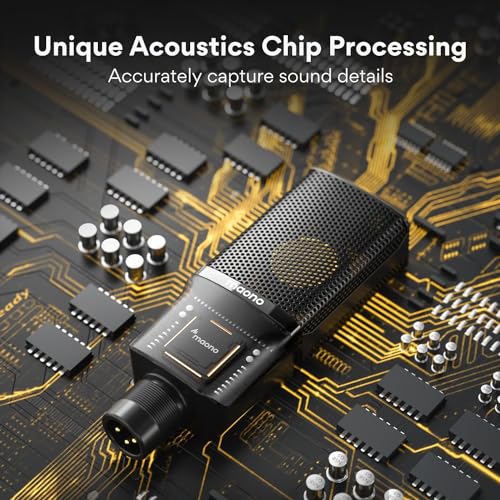MAONO XLR Condenser Microphone with 34mm Large Diaphragm, Professional Cardioid Studio Mic for Podcasting, Recording, Streaming, Vocals, Voice Over, Music, ASMR(PM500)