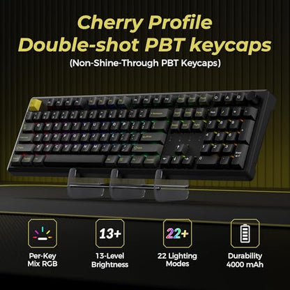 Keychron J5 HE Wireless Hall Effect Gaming Keyboard, 107-Key Full Siz | Magnetic Switch, Rapid Trigger, RGB Backlight, Knob, QMK Launcher, 2.4GHz/Bluetooth 5.2/USB-C, for Mac Windows Linux