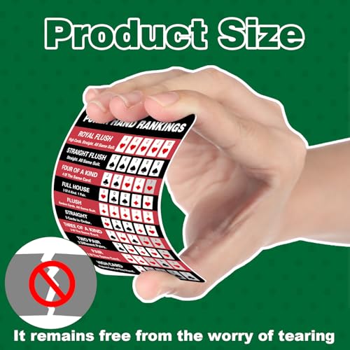 AmazingSpark Poker Hand Rankings Chart Rules Cheat Sheet Cards Poker Hands Ranking Card Beginners Quick Reference Guide Cheat Sheet for Texas Hold - color: Red,blue,black,