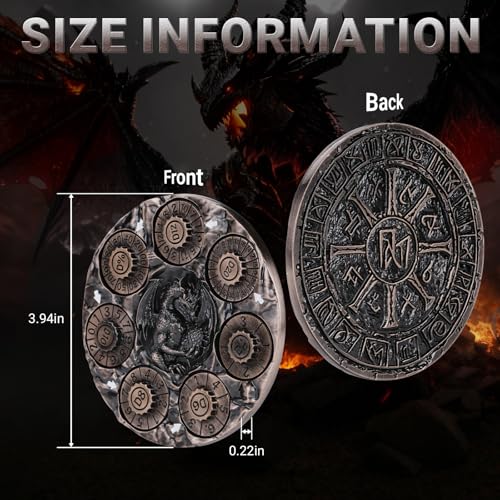 Spinner DND Dice,Metal D&D Dice Set with Gift Box for Role Playing Games | Ideal Present For Gamers DM,Solid Metal Material, Heavy Hand Feel, Wear-Resistant And Long Service Life,Antique Red Copper - color: Antique Red Copper
