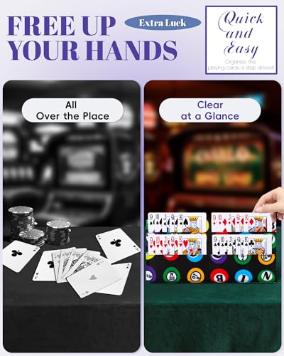 Card Holder for Canasta, Poker, Bridge & Casino Games - Bingo Pull Tabs & Gambling Tickets - Card Game Player Gifts for Adults & Seniors - color: Black, style: Bingo Theme