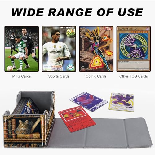 Card Game Storage Box TCG Deck Box MTG Card Box Organizer Trading Card Case Commander Deck Box TCG Card Storage Box Magnetic Closure Creative Pattern Up to 200 Cards, Animal Proud Rooster - color: Animal Proud Rooster