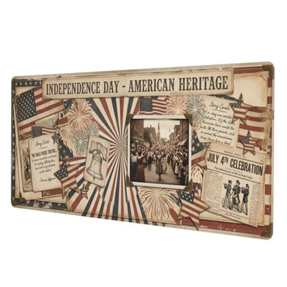 Independence Day American Flag Gaming Mouse Pad, Large Extended Desk Mat (31.5x11.8 in), Non-Slip Rubber Base Stitched Edges Mousepad - color: 11