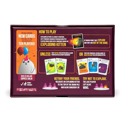 Exploding Kittens Party Pack, 2-10 Players, Ages 7+, Party Card Game | More players, more cards, more chaos! Quick-to-learn card game plays up to 10 and is great for parties or family game night - style: Larger Party Edition