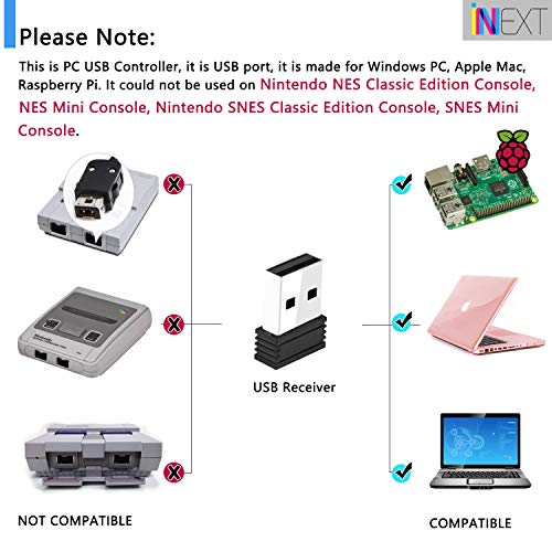 2 Pack Wireless USB SNES Controller for Windows PC, macOS (Purple/Gray) | (Rechargeable), (Plug and Play), (Ultra-Low Latency 2.4GHz USB Receiver), Compatible with Snes9X, OpenEmu Emulators, Linux - color: Gray/Purple