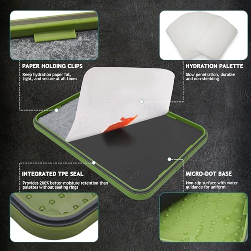 Wet Palette, Dry Brush Palette and Acrylic Paint Palette | 3-in-1 Set for Miniature Painting and Acrylic Paints, 100PCS Hydration Paper and 4PCS Sponges - style: 3-in-1 Wet Palette