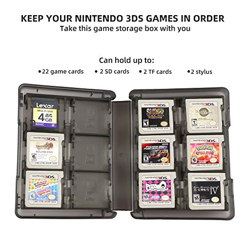 3DS Game Holder Card Case, 28-in-1 Game Holder Card Case Compatible with Nintendo NEW 3DS / NEW 3DS XL / 3DS / 3DS XL / DSi / DSi XL / DS / NEW 2DS /NEW 2DS XL / 2DS/ 2DS XL Catridge Storage Box (Black) - color: Black
