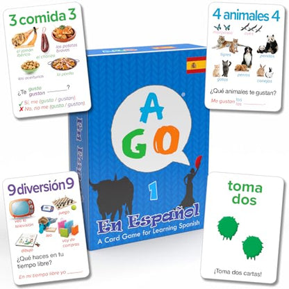 AGO en Español 1 Spanish Learning and Conversation Card Game for Beginners - style: AGO En Espanol level 1